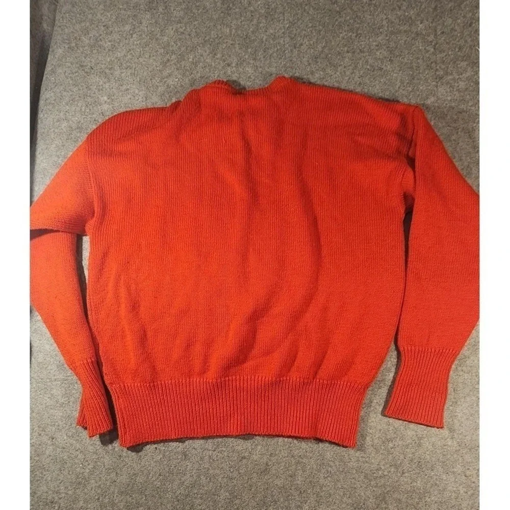 Vintage Christmas Tree Sweater IntarsiMens Large Merino Wool Holiday Pullover UK